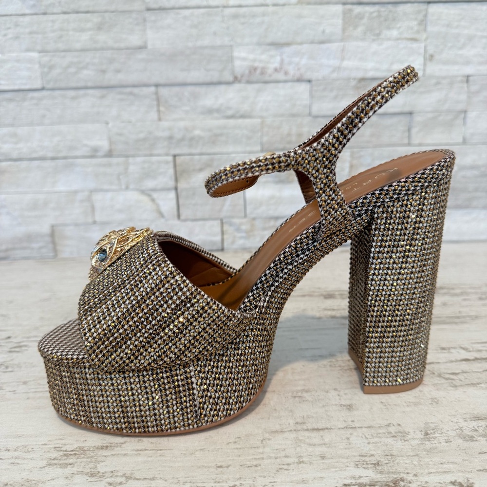 Kurt Geiger London Houndstooth Embellished KENSINGTON PLATFORM HEEL Size 39 NEW - Picture 11 of 16